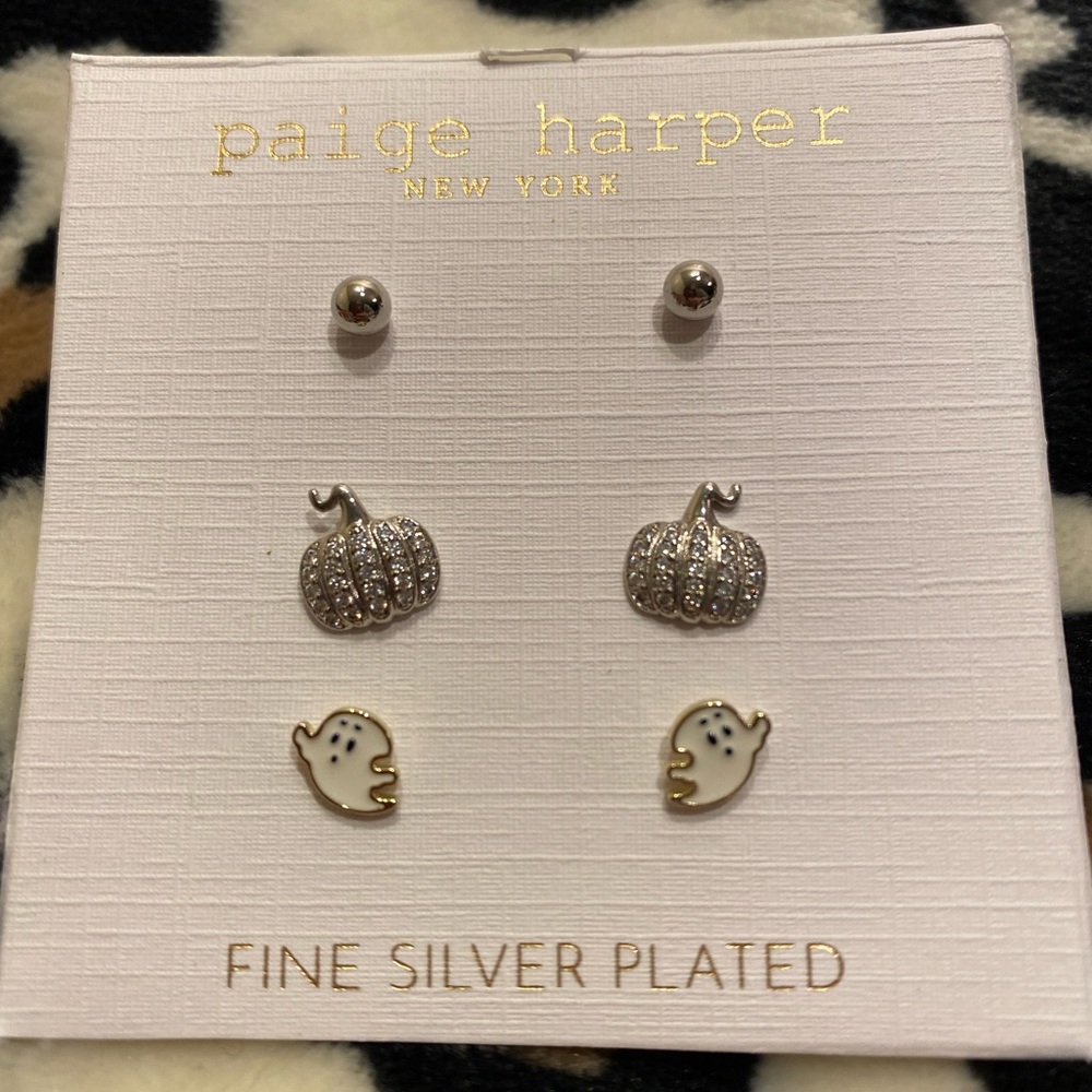 Silver Pumpkin and Gold Ghost Earrings